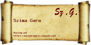 Szima Gara névjegykártya